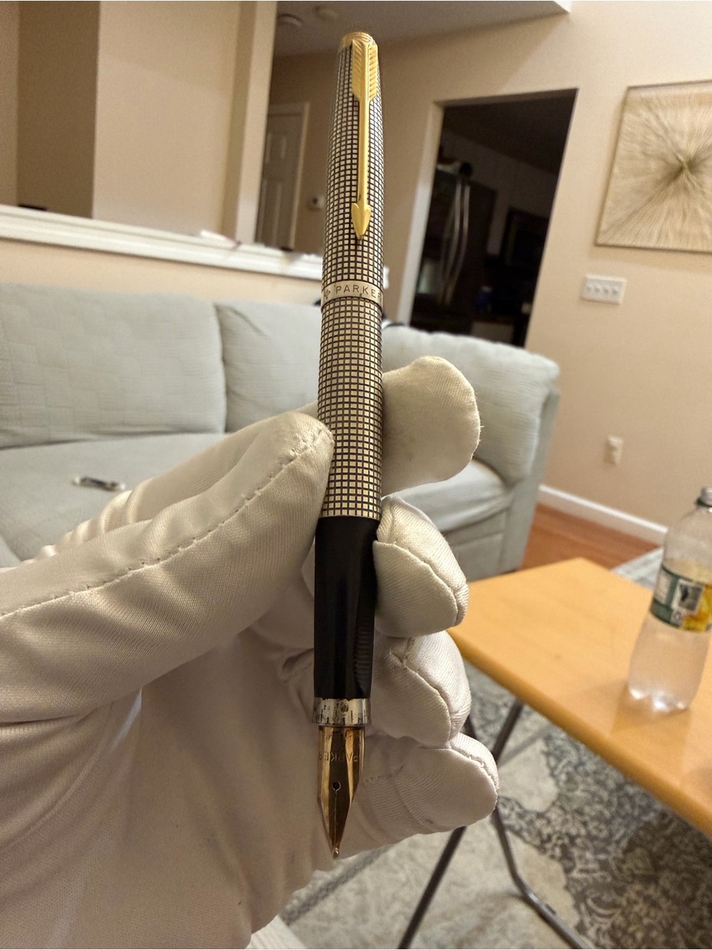 Vintage Parker 75 Cisele Sterling Cap & Barrel Fountain Pen 14K Broad B Nib